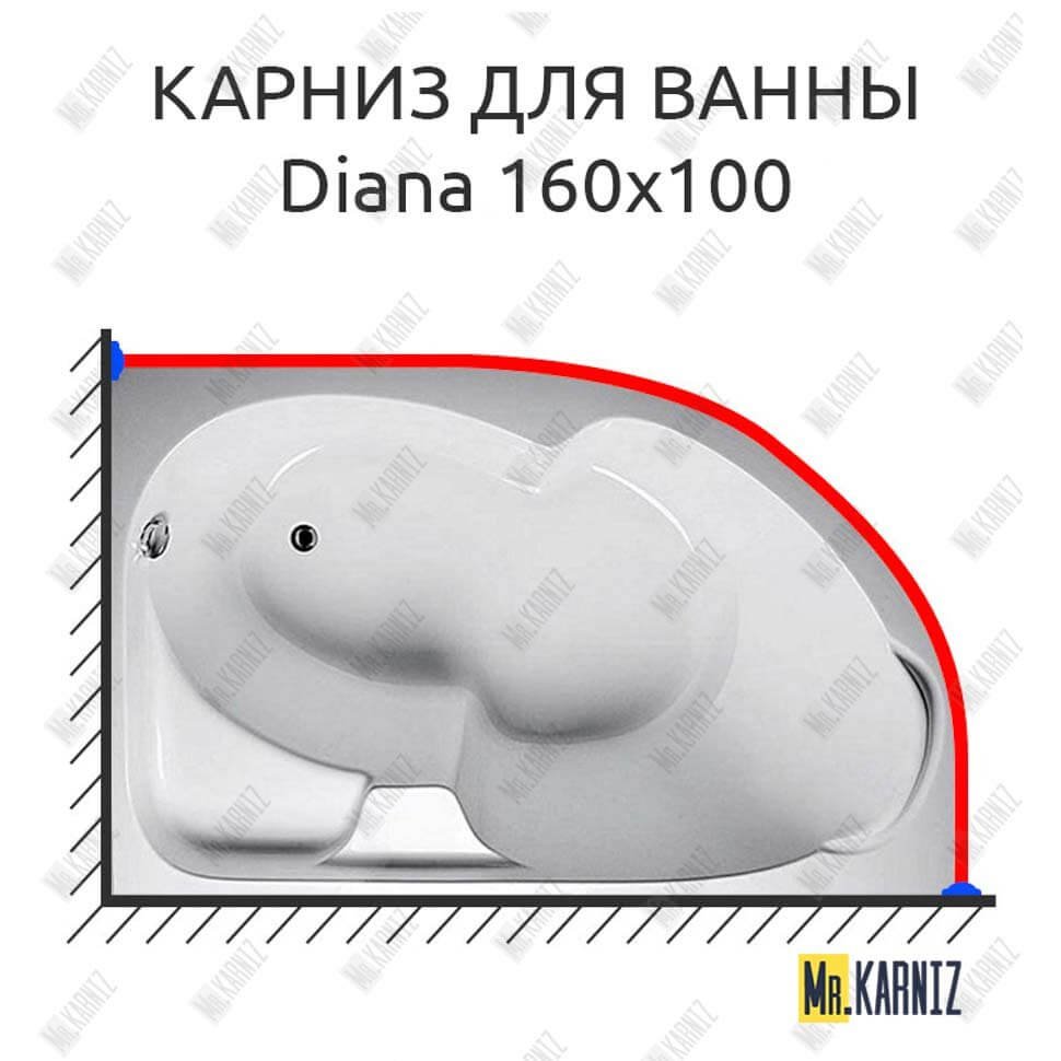 Карниз для ванны 1 MarKa Diana 160х100 Усиленный 20 мм MrKARNIZ Карниз для ванны 1 MarKa Diana 160х100 Усиленный 20 мм MrKARNIZ