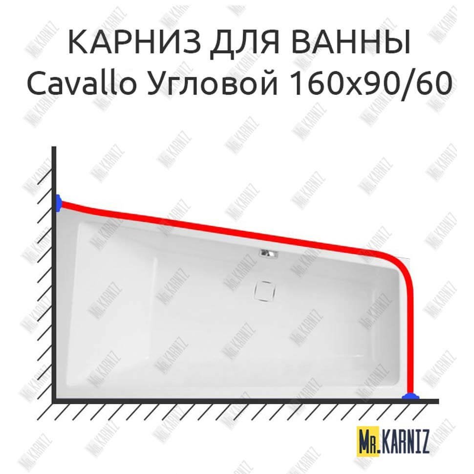 Карниз для ванны Vagnerplast Cavallo Угловой 160х90/60 Усиленный 20 мм MrKARNIZ