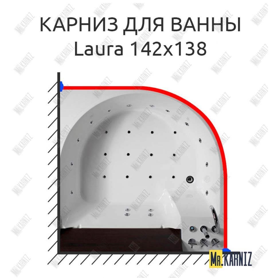 Карниз для ванны Doctor Jet Laura 142х138 Усиленный 20 мм MrKARNIZ