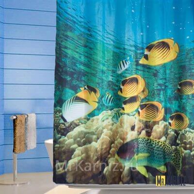 Штора для ванной Saltwater fish