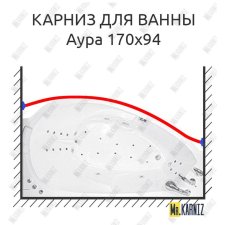 Карниз для ванны Цвет и стиль Аура Передний борт 170х94 Усиленный 20 мм MrKARNIZ