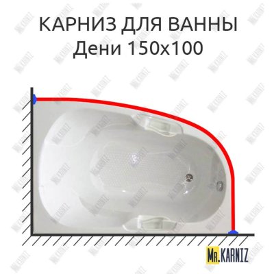 Карниз для ванны Bellrado Дени 150х100 Усиленный 20 мм MrKARNIZ