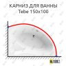 Карниз для ванны Cezares Tebe 150х100 Усиленный 25 мм MrKARNIZ фото 1