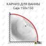Карниз для ванны Relisan Gaja 150х150 Усиленный 20 мм MrKARNIZ фото 1