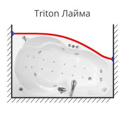 Карниз для ванны Triton Лайма Передний борт 160х95 Усиленный 20 мм MrKARNIZ