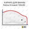 Карниз для ванны Aquanet Palma Угловой 170х100 Усиленный 25 мм MrKARNIZ фото 1